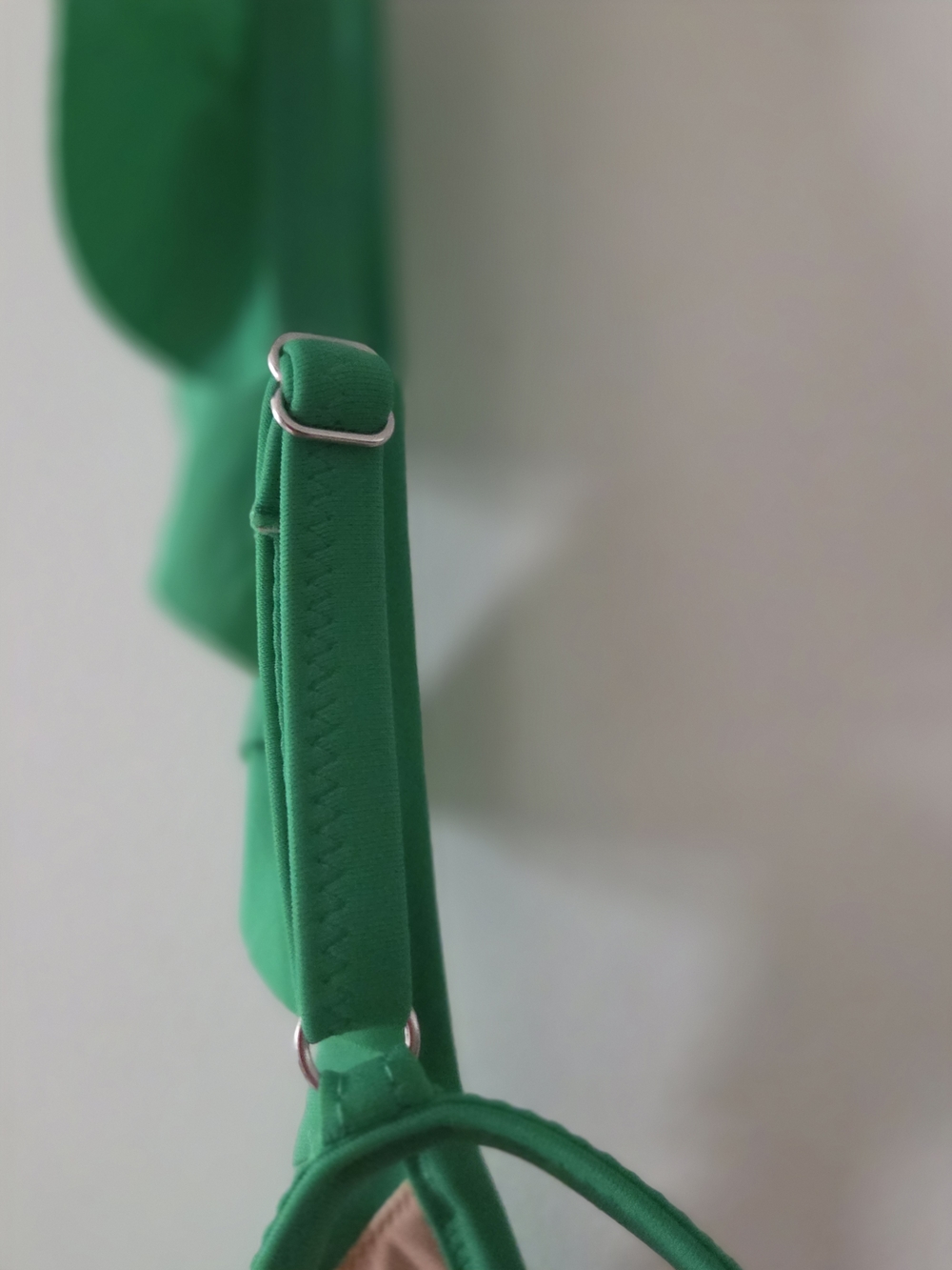J.Crew 3x Green Ruffled Strap Triangle Bikini Top - Picture 5 of 6